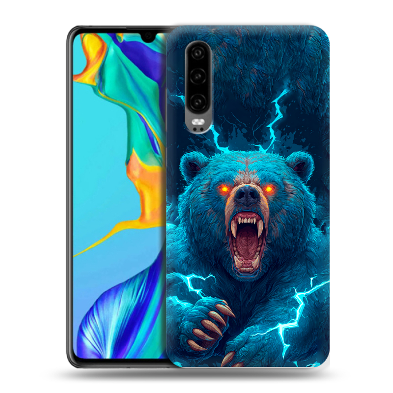 Силиконовый чехол на Huawei P30 с принтом Медведь Силиконовый чехол на Huawei P30 с принтом Медведь