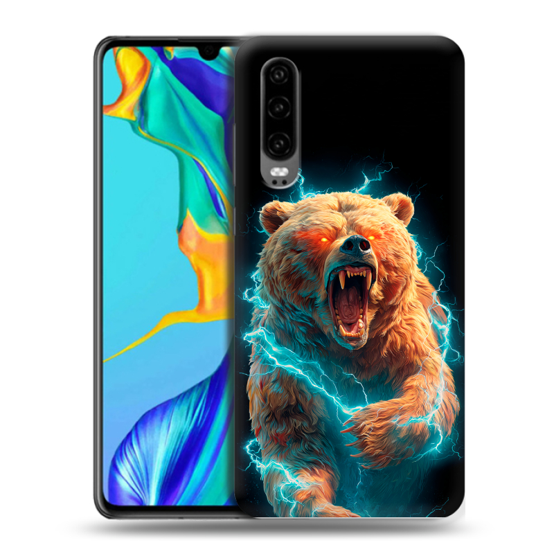 Силиконовый чехол на Huawei P30 с принтом Медведь Силиконовый чехол на Huawei P30 с принтом Медведь