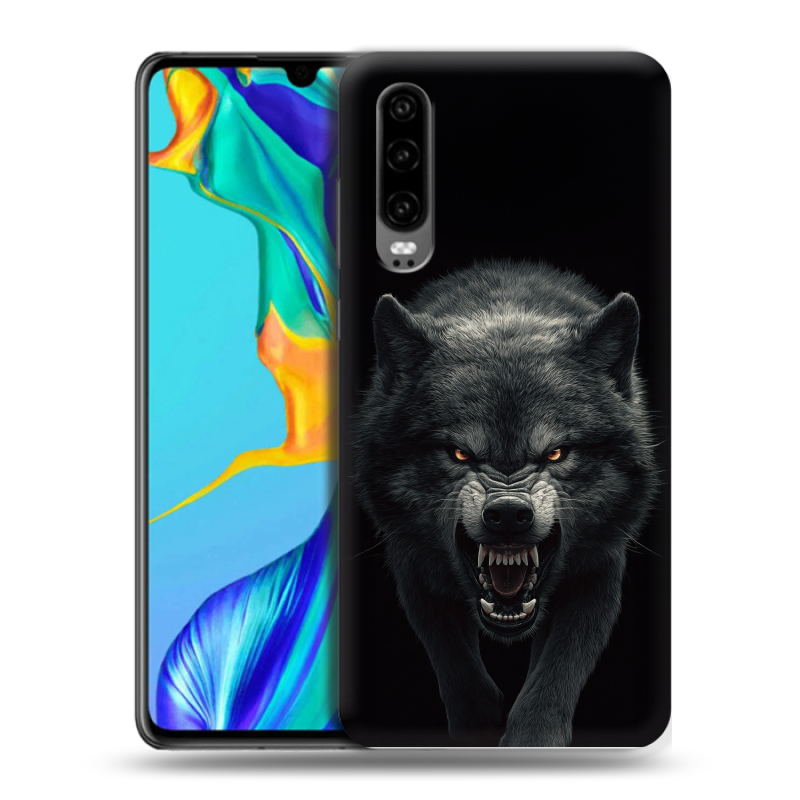 Силиконовый чехол на Huawei P30 с принтом Волк Силиконовый чехол на Huawei P30 с принтом Волк