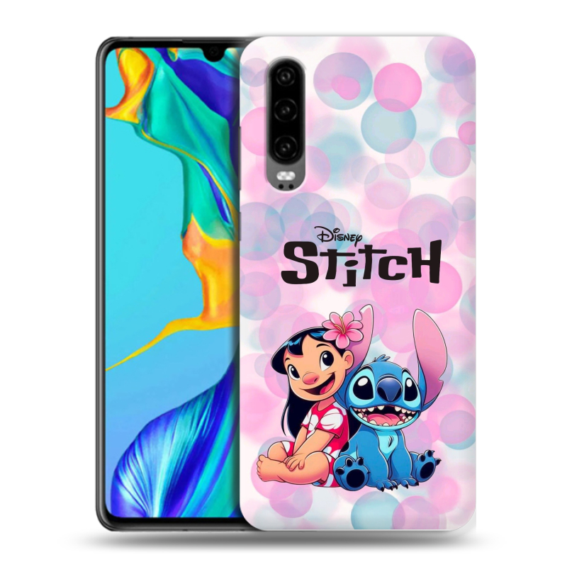 Пластиковый чехол на Huawei P30 с принтом Лило и Стич Пластиковый чехол на Huawei P30 с принтом Лило и Стич