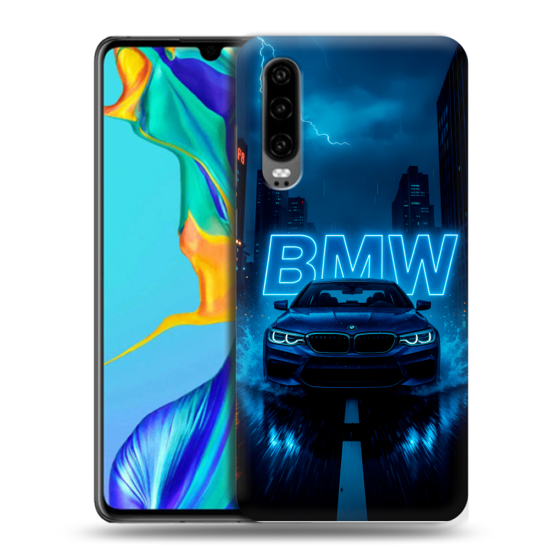 Пластиковый чехол на Huawei P30 с принтом BMW БМВ Пластиковый чехол на Huawei P30 с принтом BMW БМВ