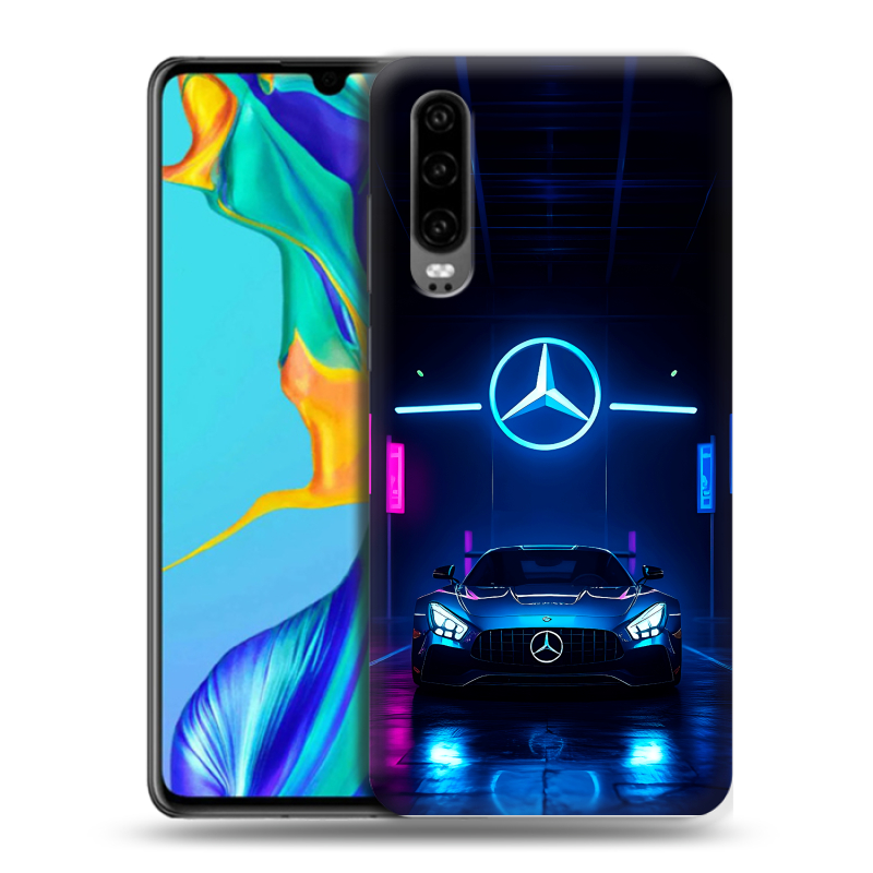 Силиконовый чехол на Huawei P30 с принтом Mercedes Мерседес Силиконовый чехол на Huawei P30 с принтом Mercedes Мерседес