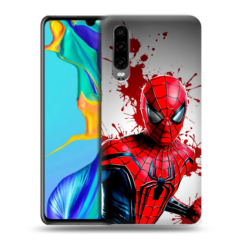 Пластиковый чехол на Huawei P30 с принтом Spiderman Человек паук Пластиковый чехол на Huawei P30 с принтом Spiderman Человек паук