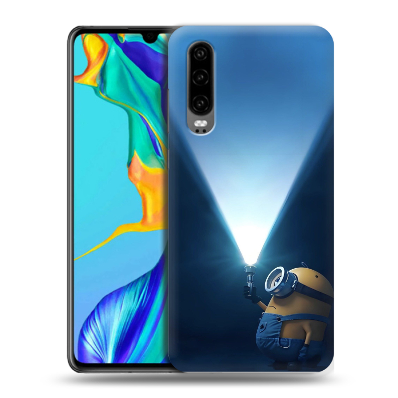 Пластиковый чехол на Huawei P30 с принтом Миньоны Пластиковый чехол на Huawei P30 с принтом Миньоны