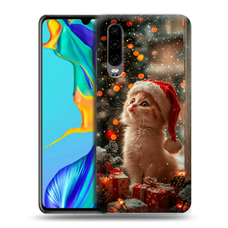 Силиконовый чехол на Huawei P30 с принтом Новый год Силиконовый чехол на Huawei P30 с принтом Новый год