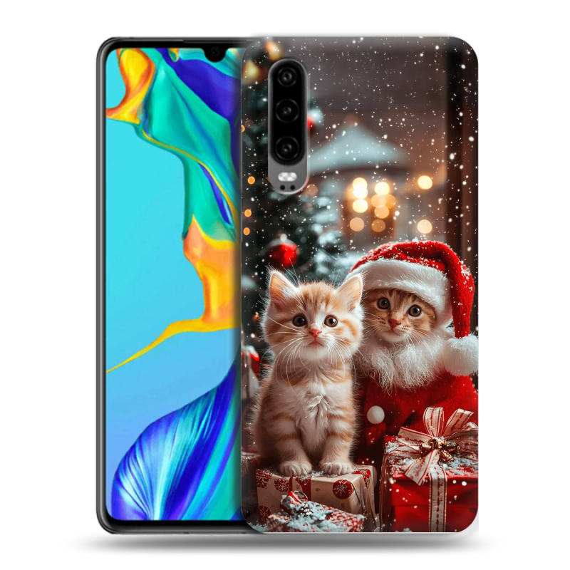 Силиконовый чехол на Huawei P30 с принтом Новый год Силиконовый чехол на Huawei P30 с принтом Новый год