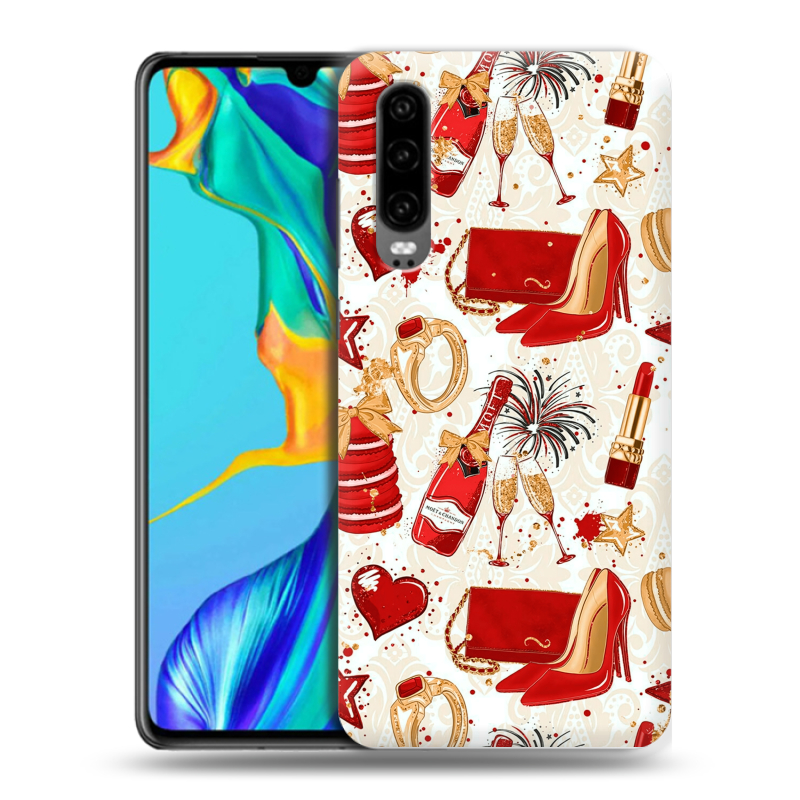 Пластиковый чехол на Huawei P30 с принтом Новый год Пластиковый чехол на Huawei P30 с принтом Новый год