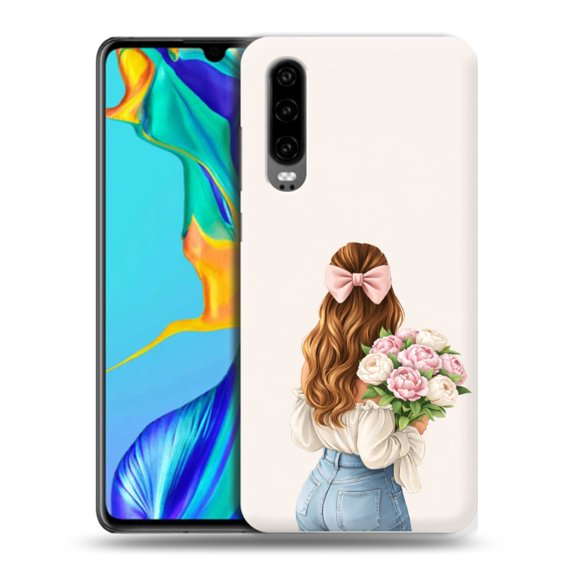 Силиконовый чехол на Huawei P30 с принтом женский Силиконовый чехол на Huawei P30 с принтом женский