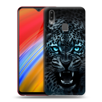 Пластиковый чехол на Vivo Y91i с принтом Темный леопард Пластиковый чехол на Vivo Y91i с принтом Темный леопард