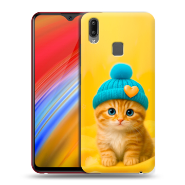 Пластиковый чехол на Vivo Y91i с принтом Котенок в шапке