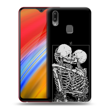 Пластиковый чехол на Vivo Y91i с принтом Поцелуй скелетов Пластиковый чехол на Vivo Y91i с принтом Поцелуй скелетов
