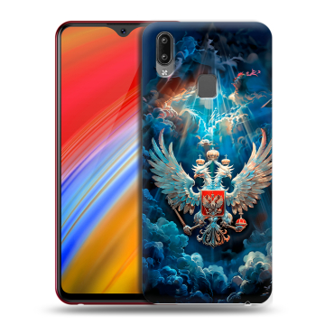 Пластиковый чехол на Vivo Y91i с принтом Герб флаг России Пластиковый чехол на Vivo Y91i с принтом Герб флаг России