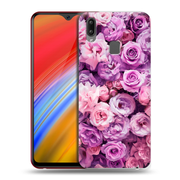 Пластиковый чехол на Vivo Y91i с принтом лавандовые розы