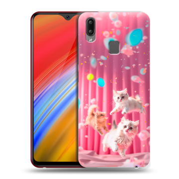 Пластиковый чехол на Vivo Y91i с принтом милые котики