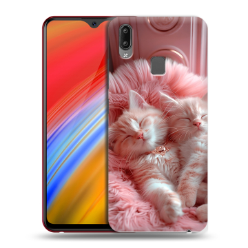 Пластиковый чехол на Vivo Y91i с принтом котята котики
