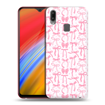 Пластиковый чехол на Vivo Y91i с принтом Розовые бантики