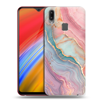 Пластиковый чехол на Vivo Y91i с принтом розовый мрамор Пластиковый чехол на Vivo Y91i с принтом розовый мрамор