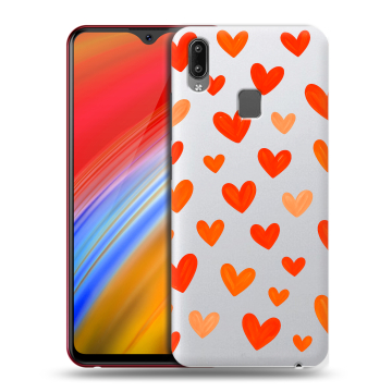 Пластиковый чехол на Vivo Y91i с принтом Сердечки