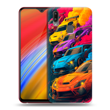 Пластиковый чехол на Vivo Y91i с принтом Тачки