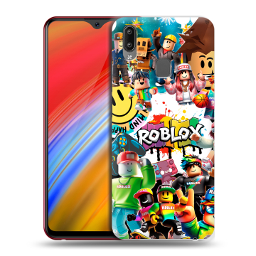 Пластиковый чехол на Vivo Y91i с принтом Roblox Роблокс