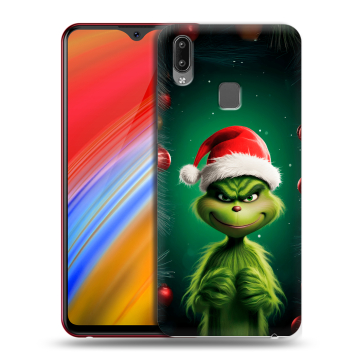 Пластиковый чехол на Vivo Y91i с принтом Гринч Новый год Рождество