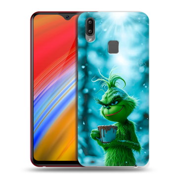 Пластиковый чехол на Vivo Y91i с принтом Новый год гринч
