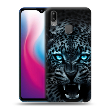 Пластиковый чехол на Vivo Y93 с принтом Темный леопард