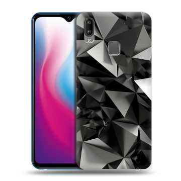 Пластиковый чехол на Vivo Y93 с принтом Черные кристаллы