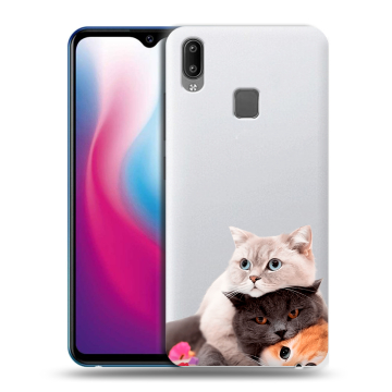 Пластиковый чехол на Vivo Y93 с принтом Кошки Пластиковый чехол на Vivo Y93 с принтом Кошки
