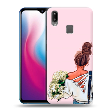 Пластиковый чехол на Vivo Y93 с принтом Девушка и букет