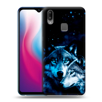Пластиковый чехол на Vivo Y93 с принтом Волки Пластиковый чехол на Vivo Y93 с принтом Волки