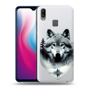 Пластиковый чехол на Vivo Y93 с принтом Волк в лесу