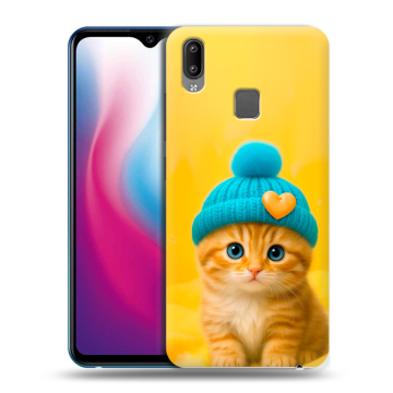 Пластиковый чехол на Vivo Y93 с принтом Котенок в шапке