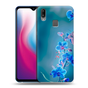 Пластиковый чехол на Vivo Y93 с принтом Голубые цветы