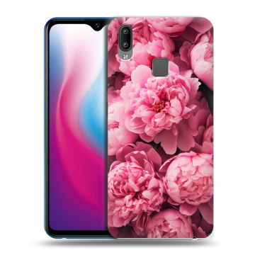 Пластиковый чехол на Vivo Y93 с принтом цветы пионы