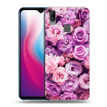 Пластиковый чехол на Vivo Y93 с принтом лавандовые розы Пластиковый чехол на Vivo Y93 с принтом лавандовые розы
