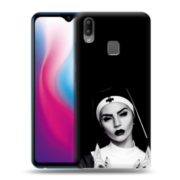 Пластиковый чехол на Vivo Y93 с принтом монашка
