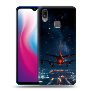 Пластиковый чехол на Vivo Y93 с принтом самолет