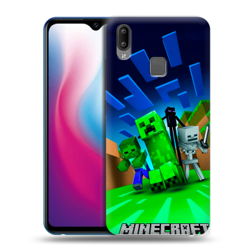 Пластиковый чехол на Vivo Y93 с принтом Майнкрафт Пластиковый чехол на Vivo Y93 с принтом Майнкрафт