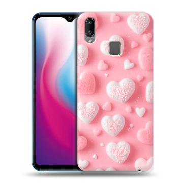Пластиковый чехол на Vivo Y93 с принтом Сердечки