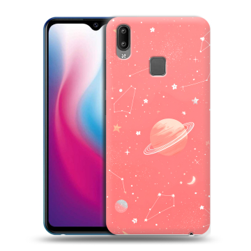 Пластиковый чехол на Vivo Y93 с принтом Розовый космос Пластиковый чехол на Vivo Y93 с принтом Розовый космос