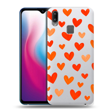 Пластиковый чехол на Vivo Y93 с принтом Сердечки Пластиковый чехол на Vivo Y93 с принтом Сердечки