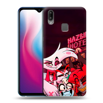 Пластиковый чехол на Vivo Y93 с принтом Hazbin Hotel Отель Хазбин