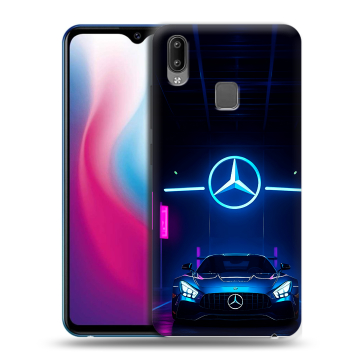 Пластиковый чехол на Vivo Y93 с принтом Mercedes Мерседес