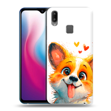 Пластиковый чехол на Vivo Y93 с принтом корги