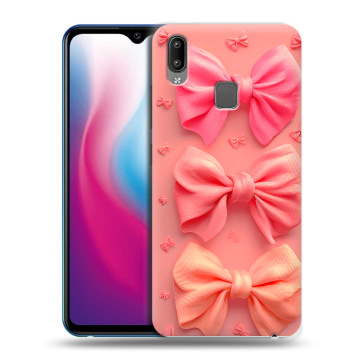 Пластиковый чехол на Vivo Y93 с принтом Розовые бантики