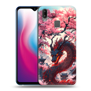 Пластиковый чехол на Vivo Y93 с принтом Дракон Японский