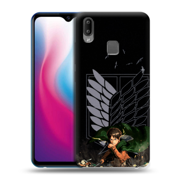 Пластиковый чехол на Vivo Y93 с принтом Атака титанов
