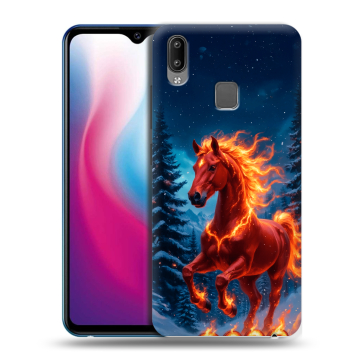 Пластиковый чехол на Vivo Y93 с принтом Новый год коня Пластиковый чехол на Vivo Y93 с принтом Новый год коня