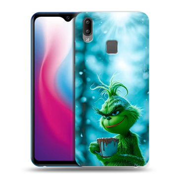 Пластиковый чехол на Vivo Y93 с принтом Новый год гринч Пластиковый чехол на Vivo Y93 с принтом Новый год гринч